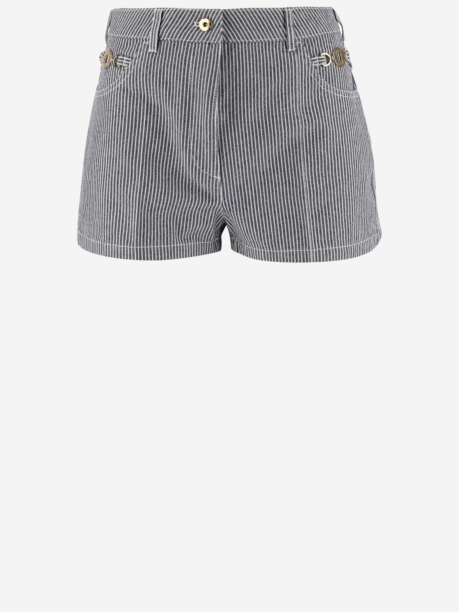 Cotton Short Trousers With Striped Pattern