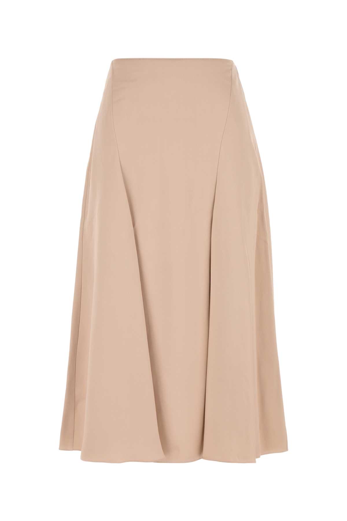 Fendi Beige Silk Skirt In Champagne Pink