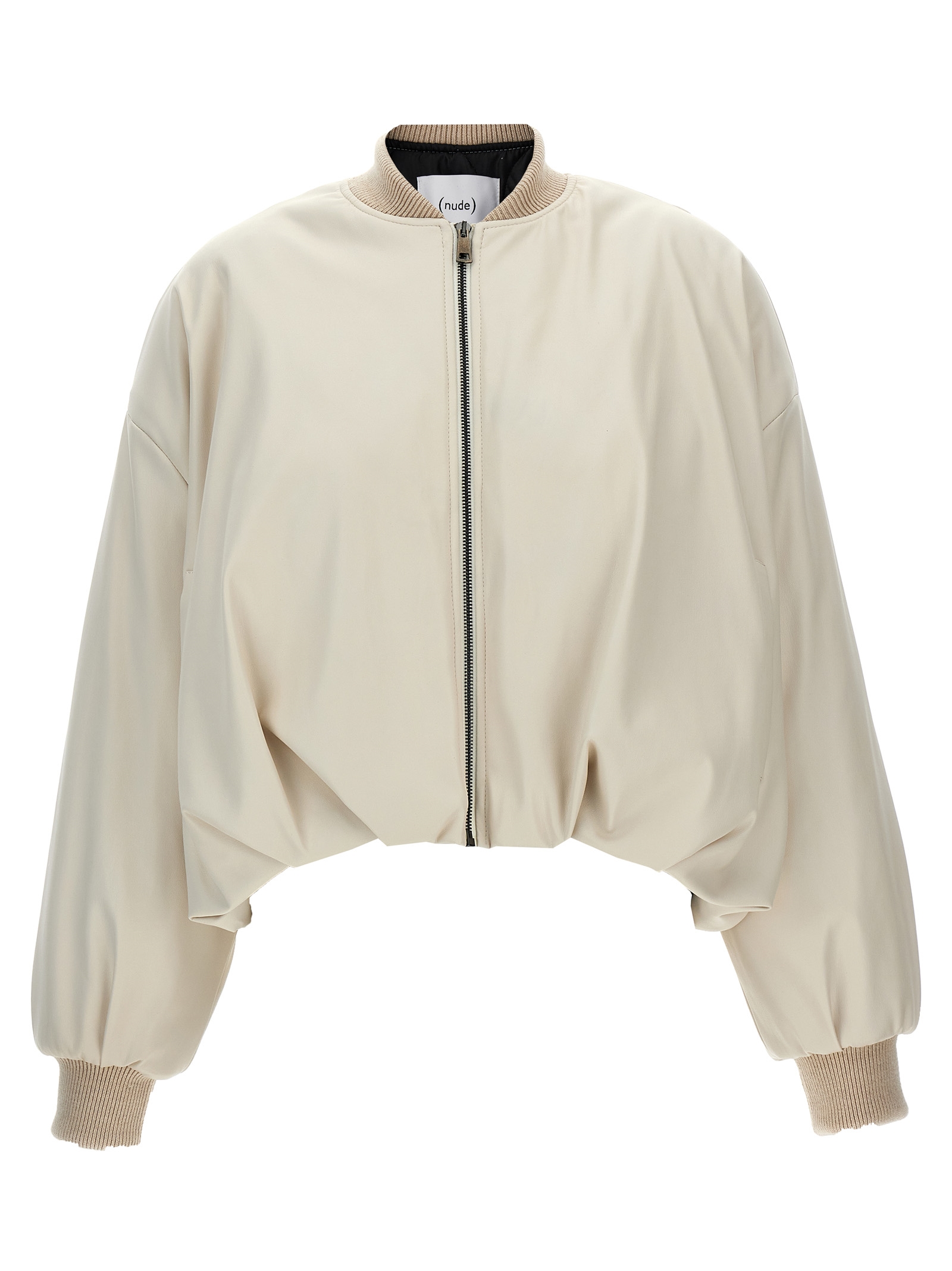 (nude) Eco Leather Bomber Jacket