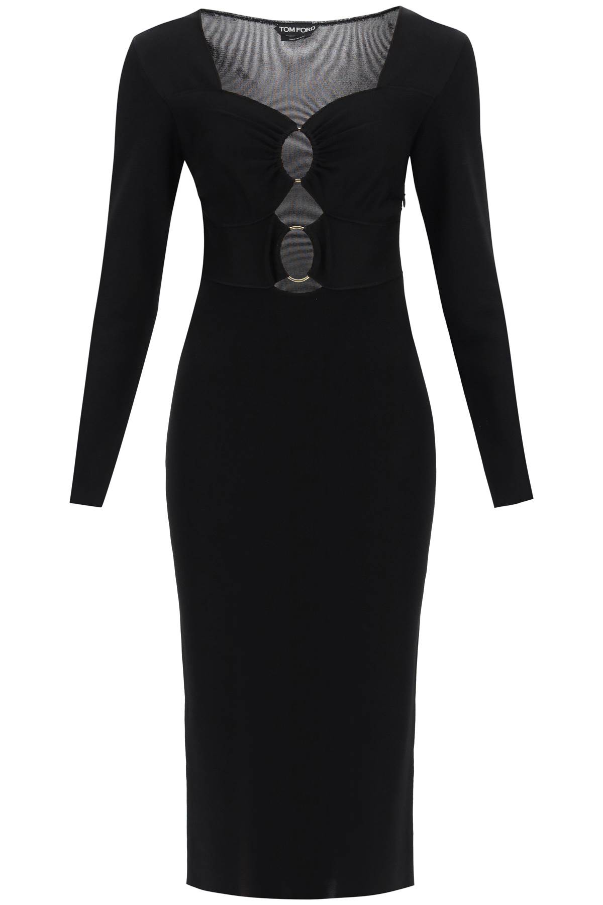 Knitted Midi Dress With Cut-outs