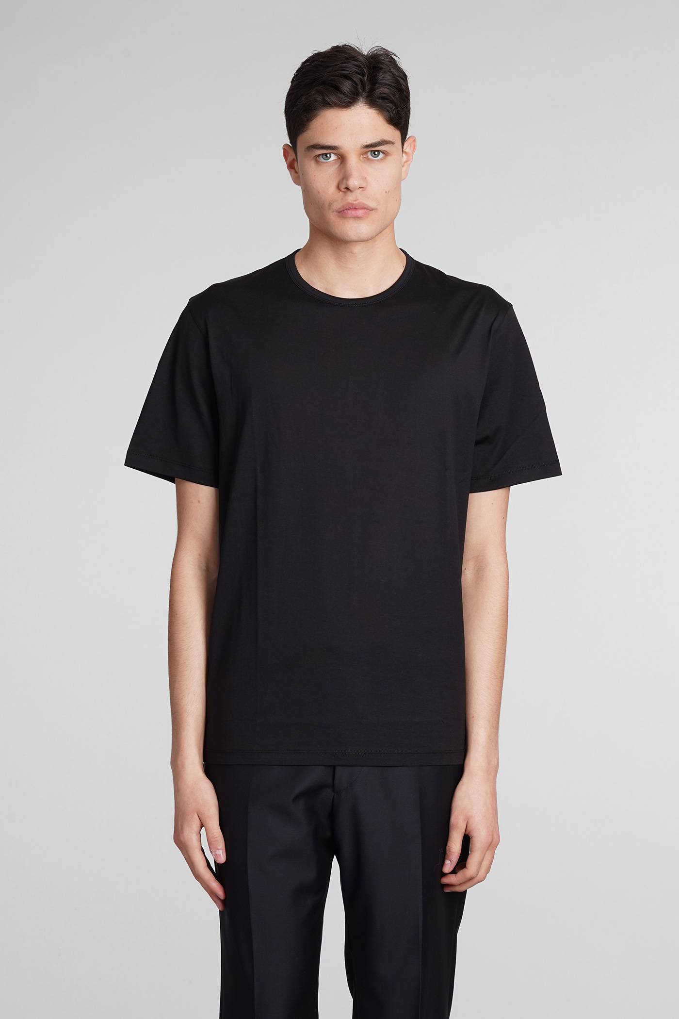 T-shirt In Black Cotton