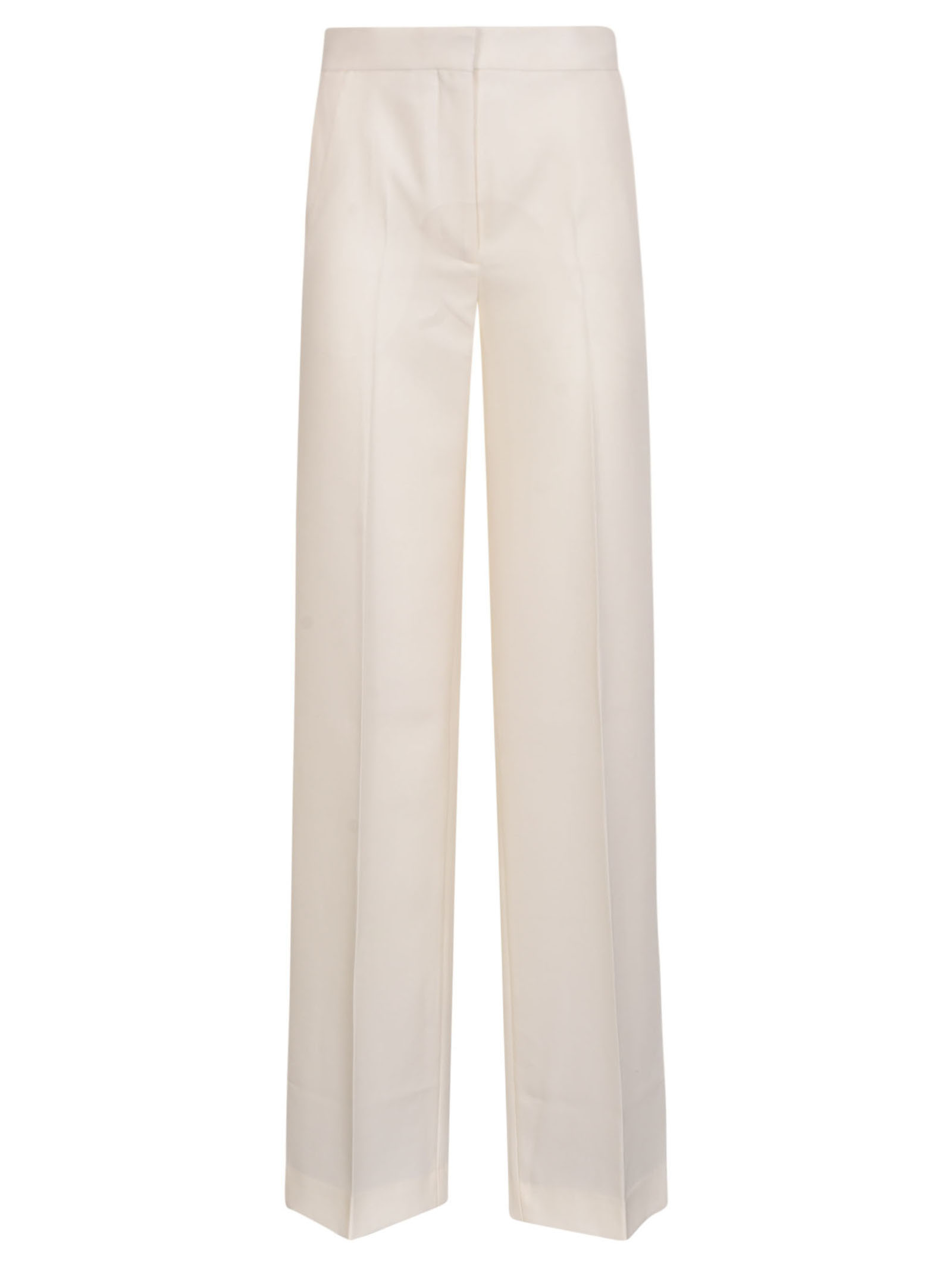 Straight Wide Leg Plain Trousers