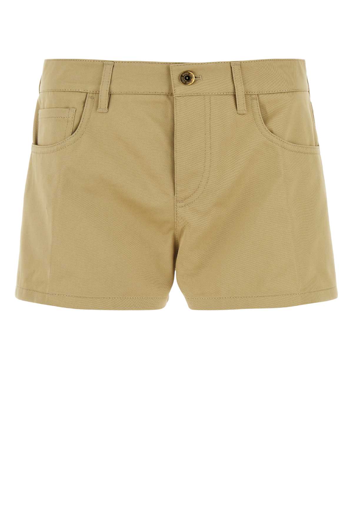 Camel Cotton Shorts