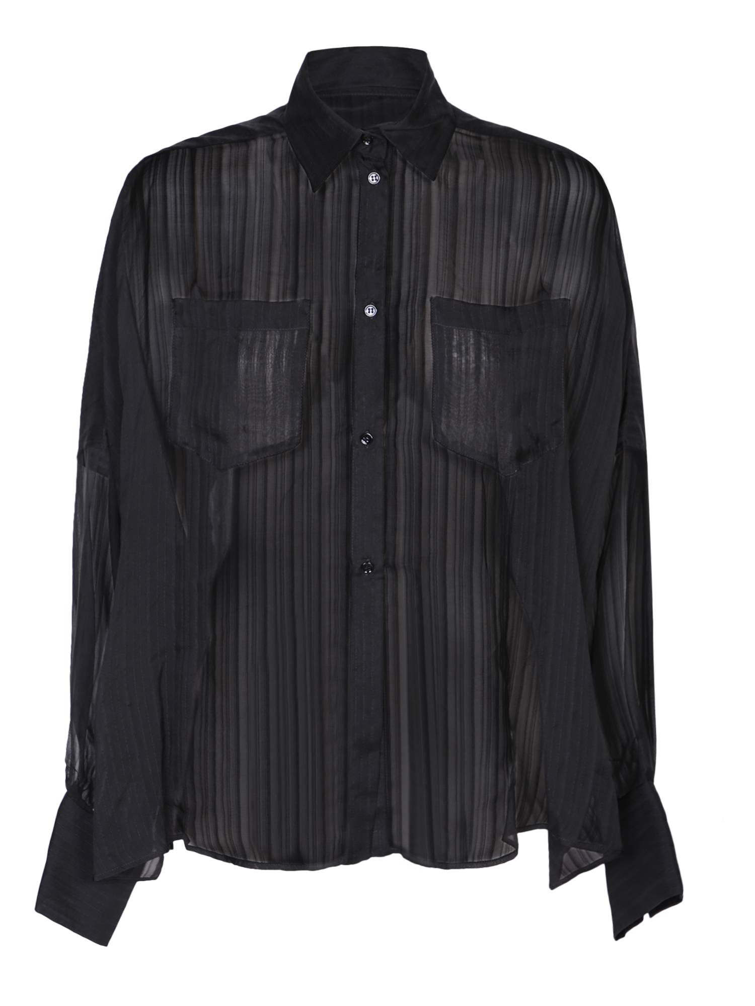 Black Silk Organza Shirt