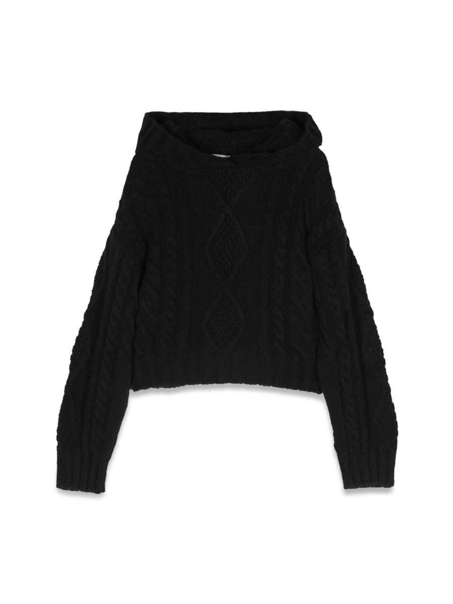 Msgm Hoodie Sweater In Black