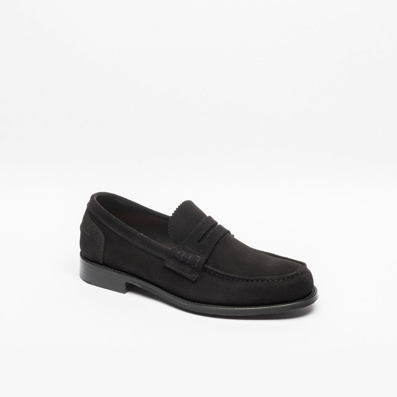 Black Suede Penny Loafer