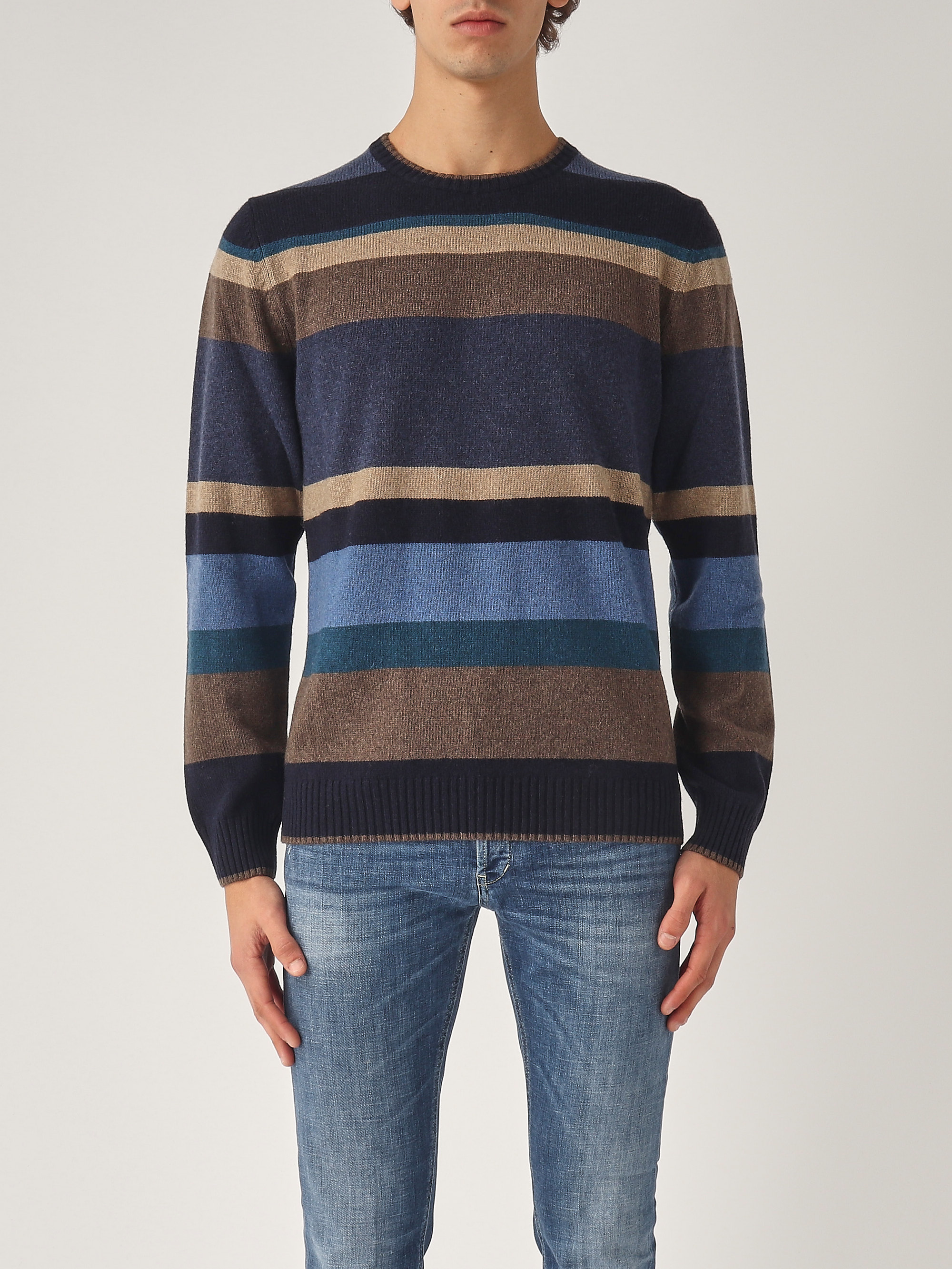 Pullover Girocollo In Maglia Rasata Sweater