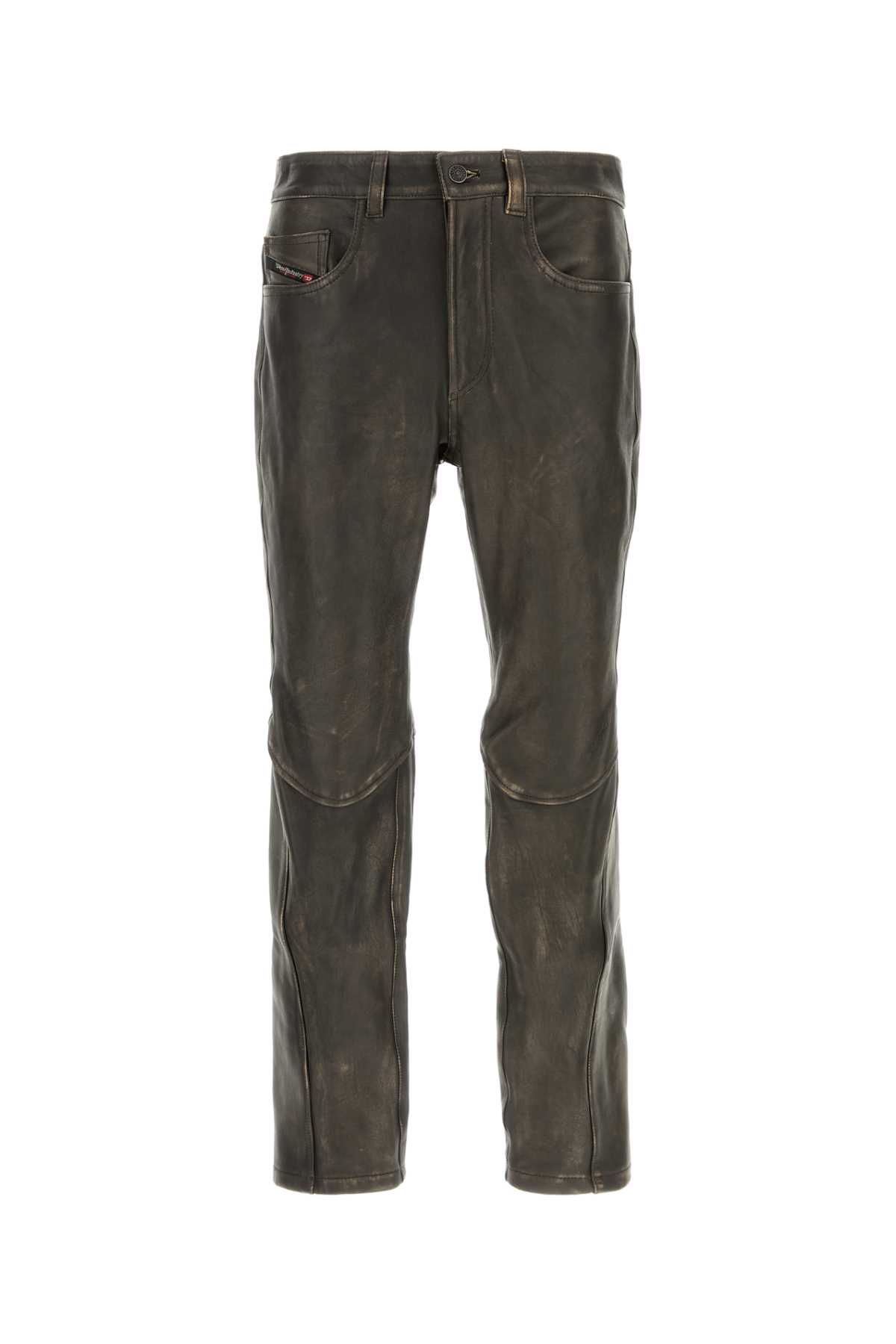 Brown Leather P-nash-leat Pant