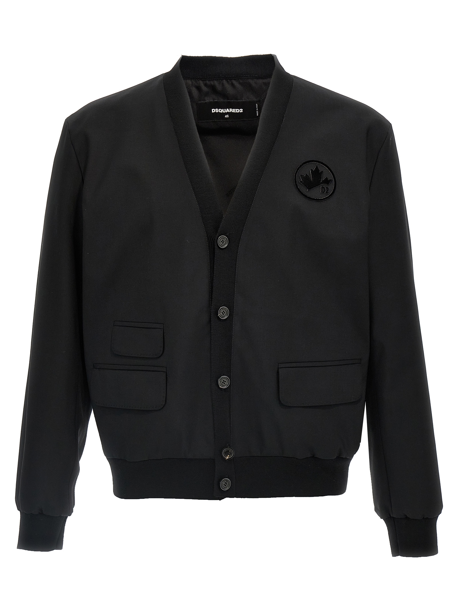 Dsquared2 Stylish V-neckline Cardigan Front Pockets In Black
