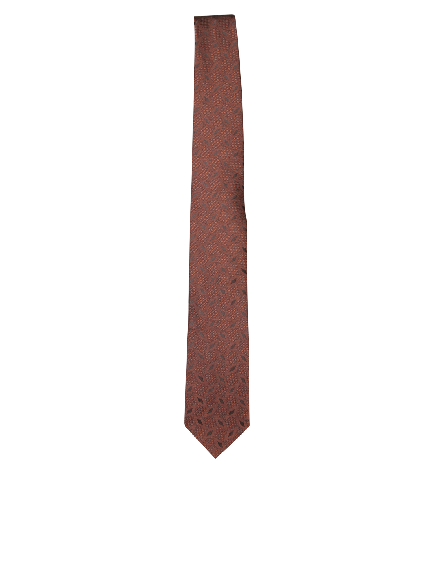 Brown Geometric 7cm Tie