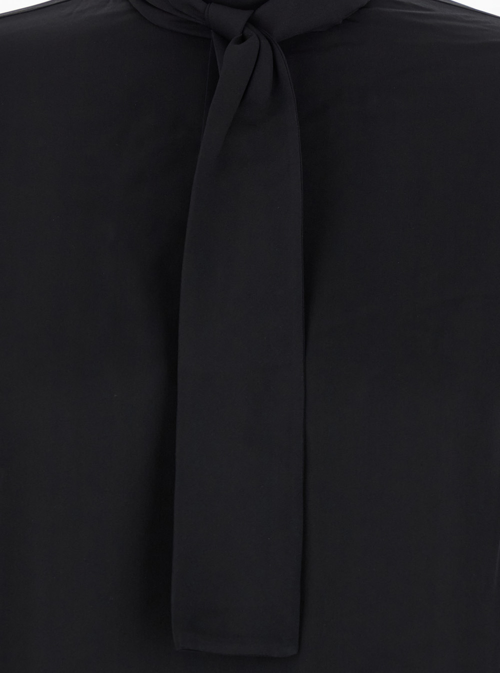 Theory Black Blouse With Scarf In Silk Woman In Black
