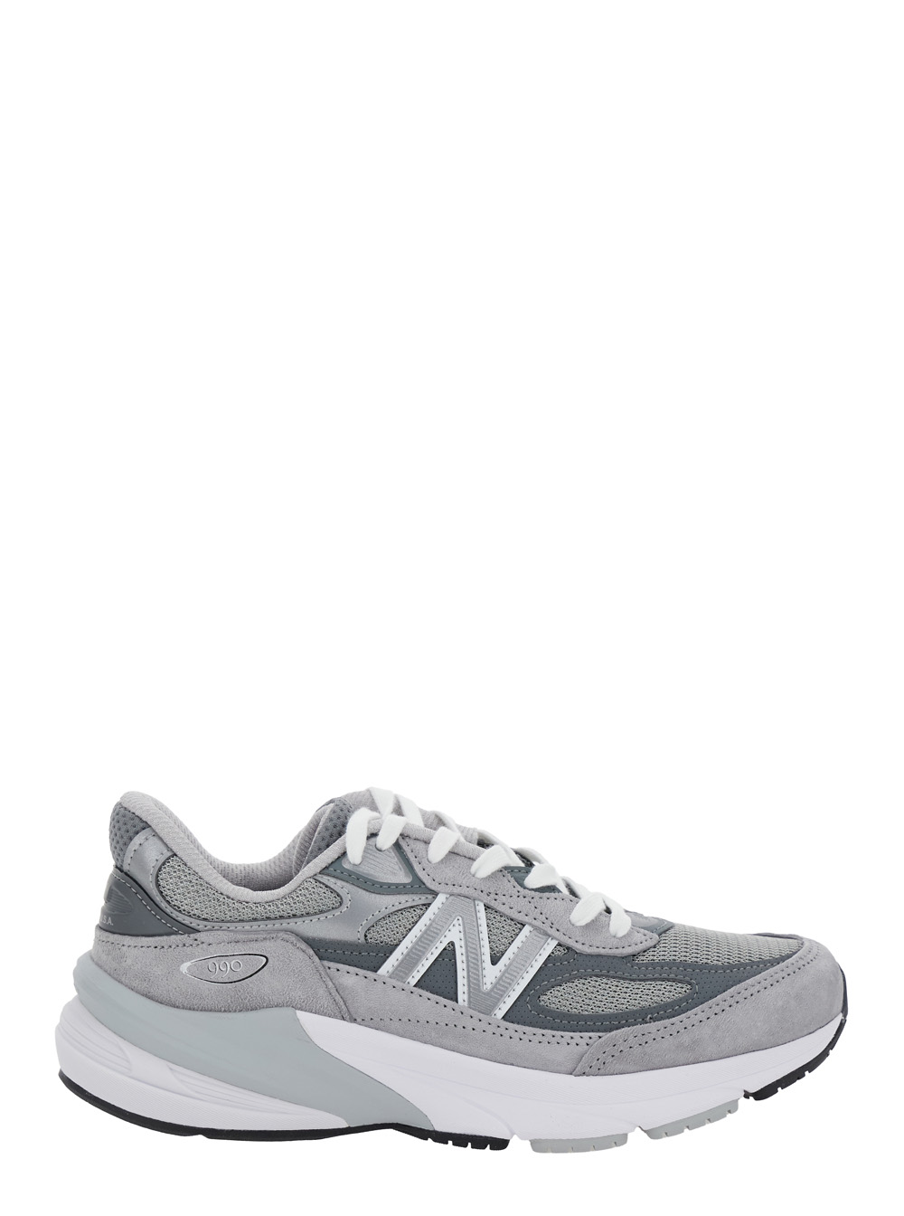 Grey Low Top Sneakers With Logo Detail In Suede And Tech Fabric Woman