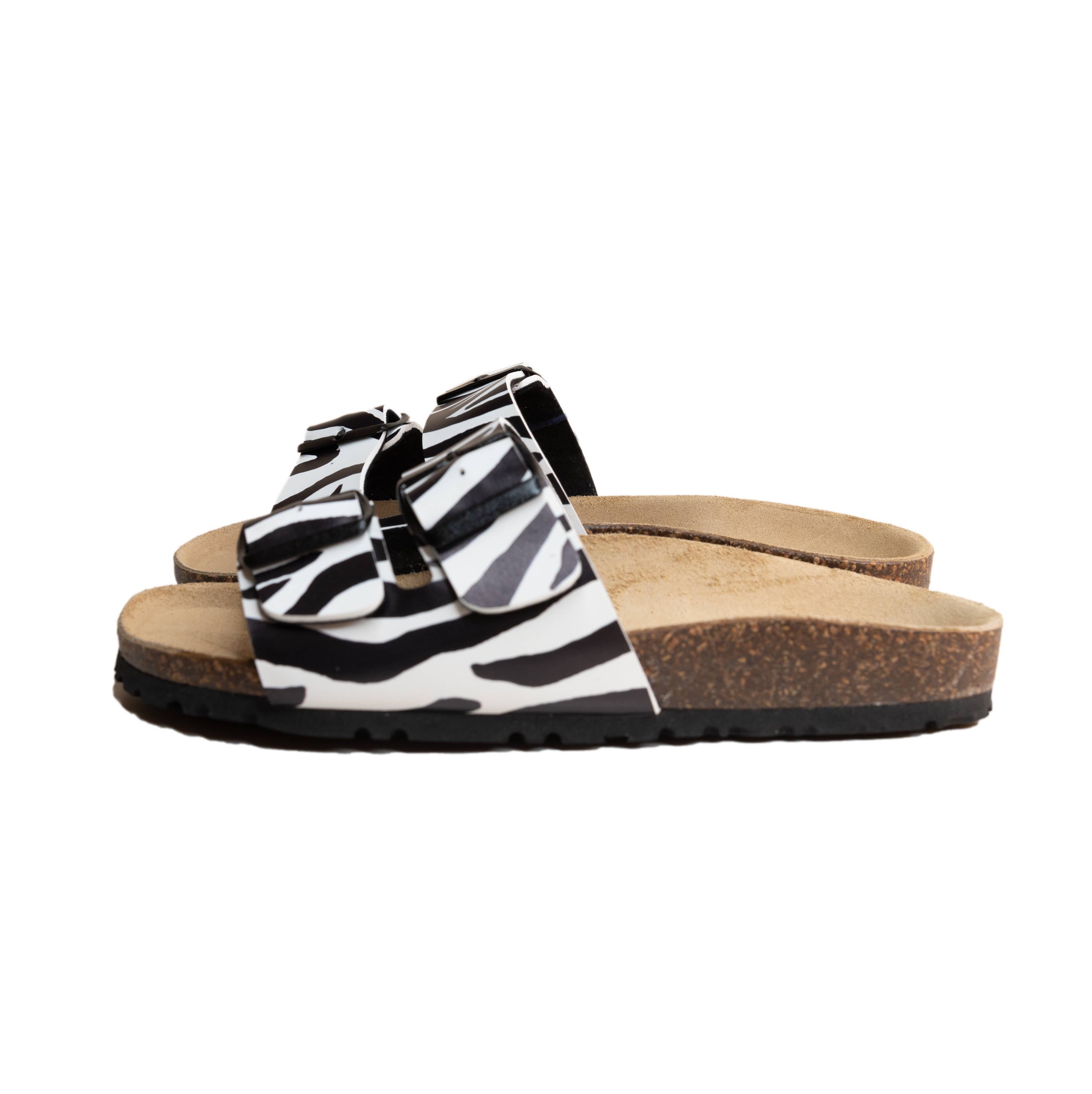 Cork Sandals Zebra Print