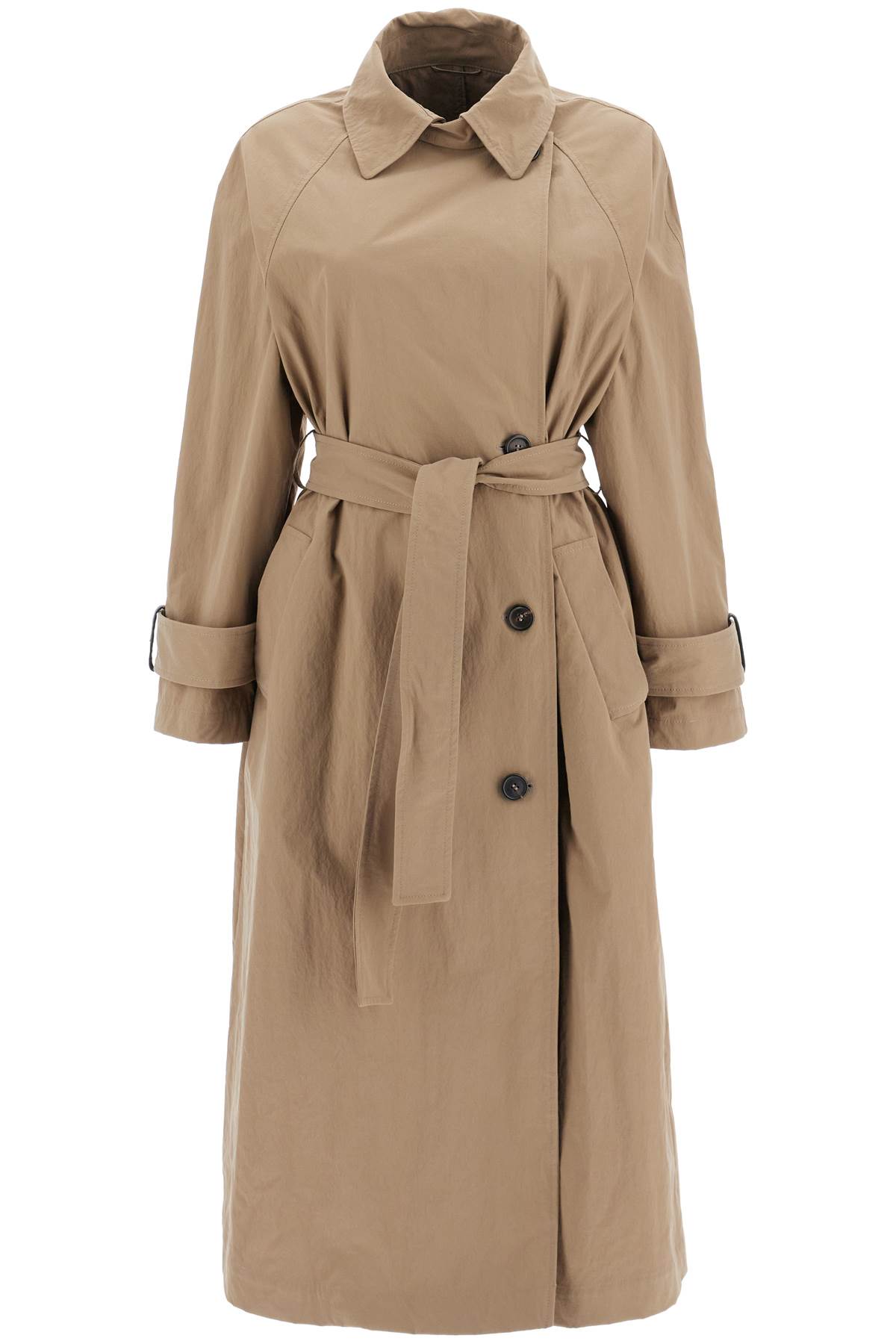 trench Coat With Shiny Cuff Details