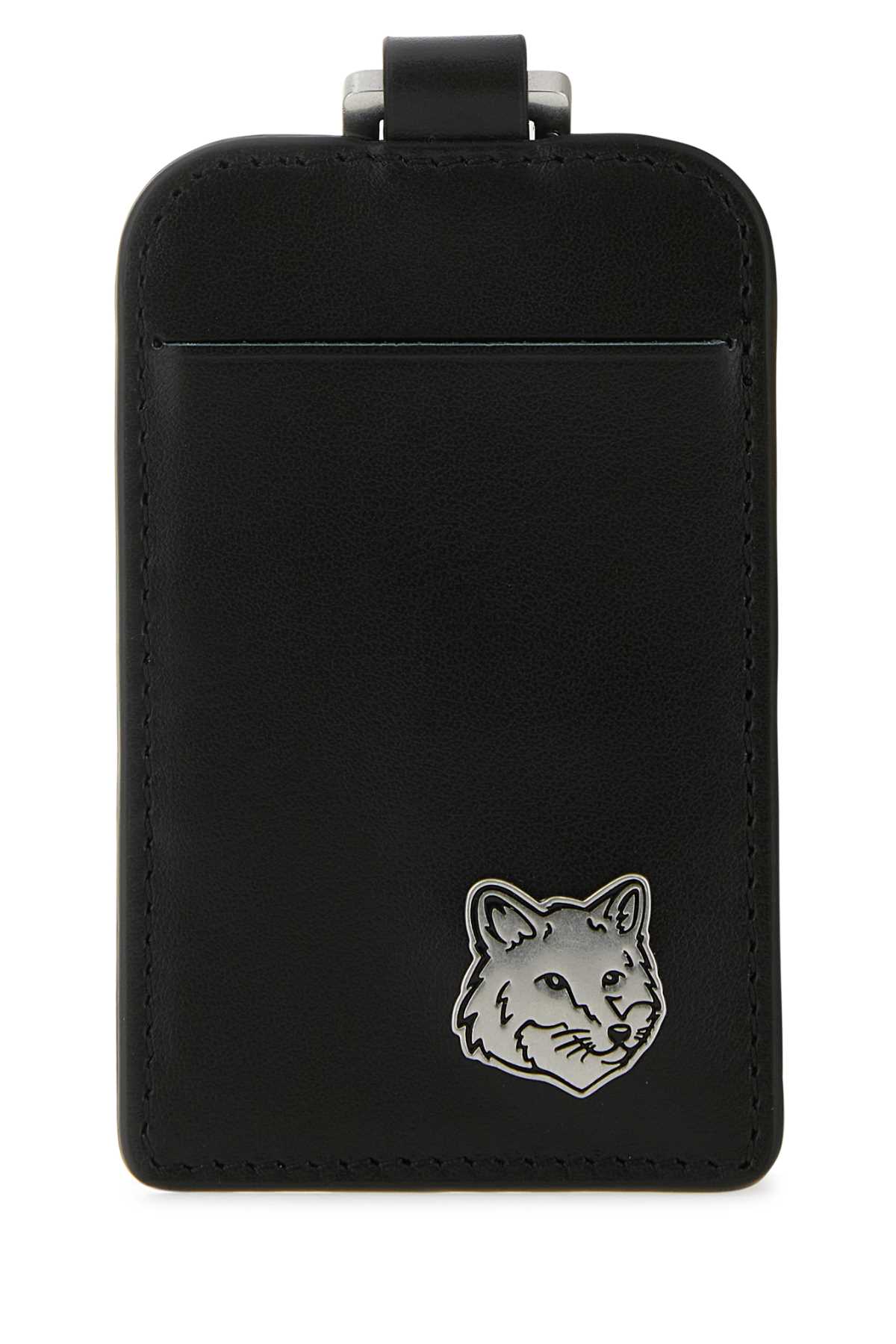 Maison Kitsuné Black Leather Card Holder