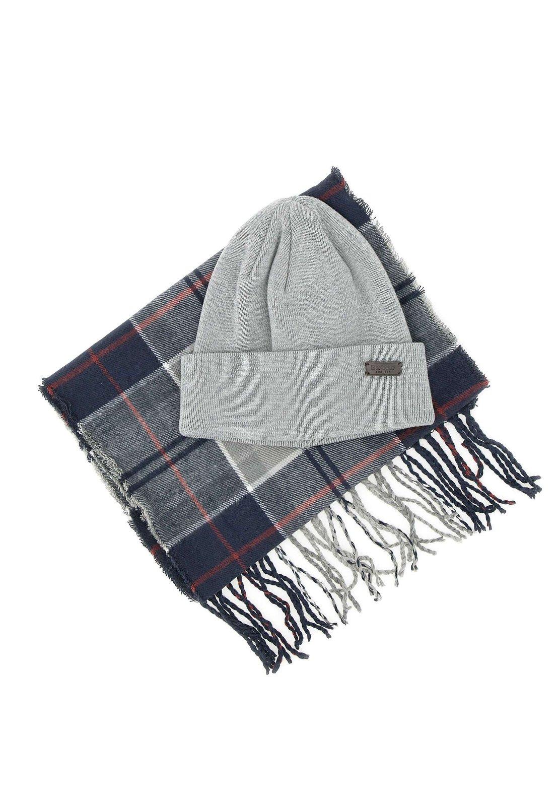 Swinton Beanie And Galingale Fringed Scarf Gift Set