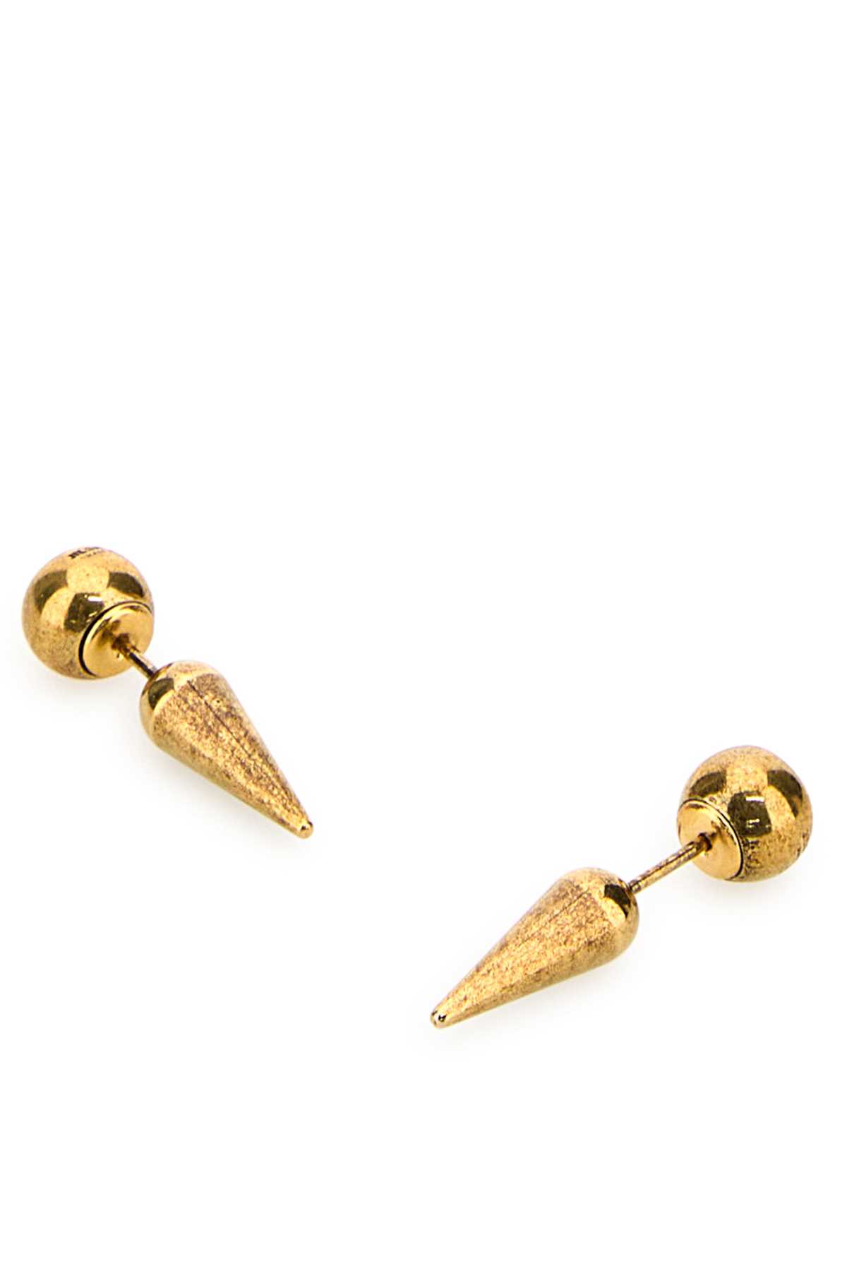 Jil Sander Metal Cone Stud Earrings In Gold