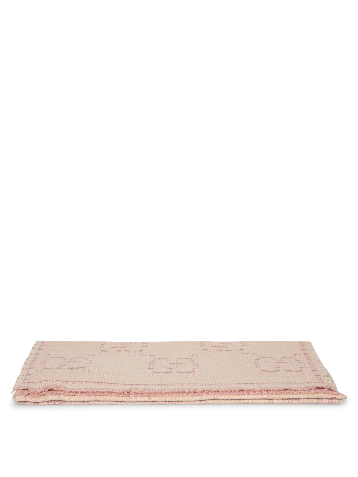 Gg Wool Lurex Pink- Ivory Scarf