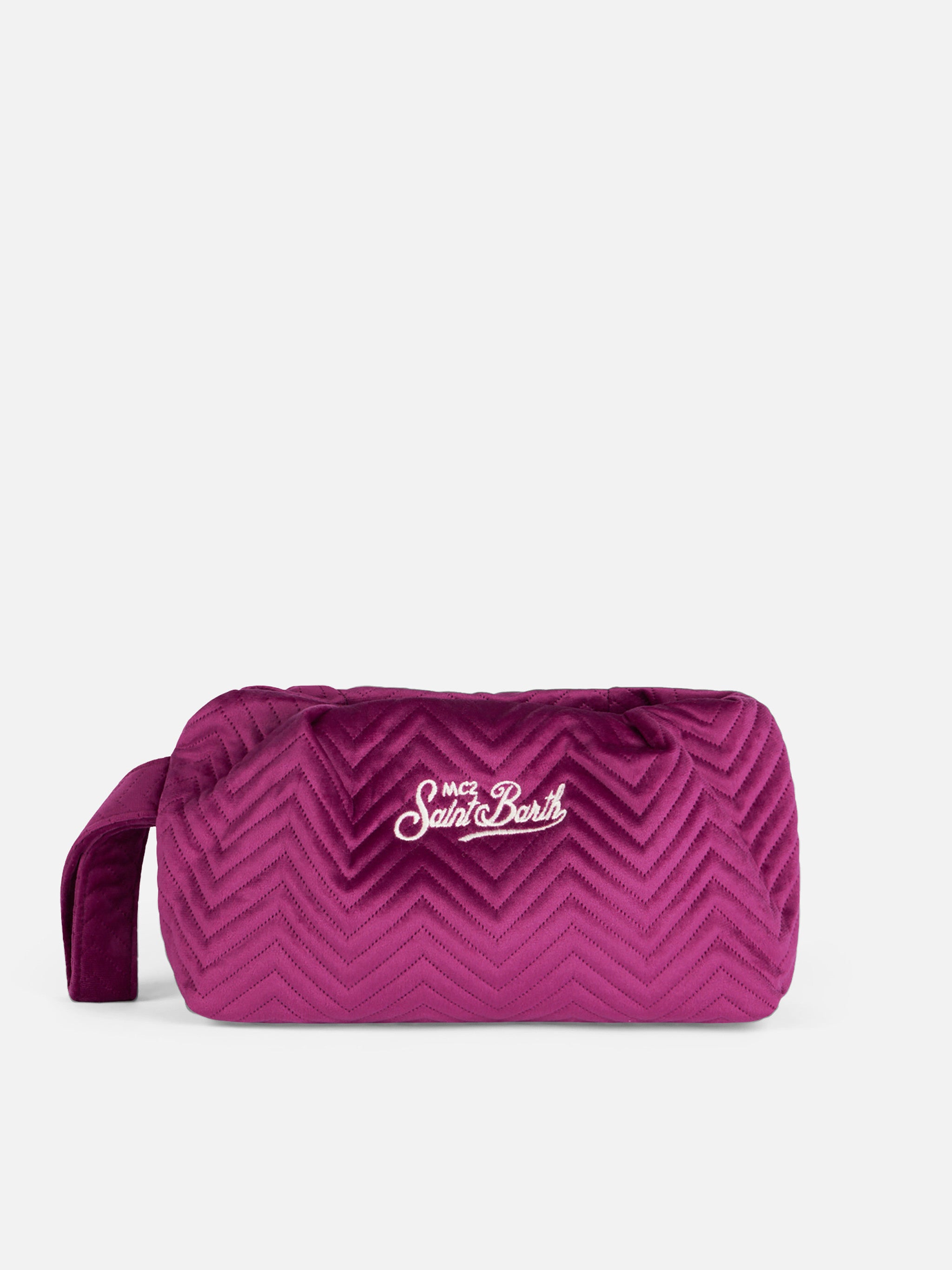 Quilt Fuchsia Velvet Pouch