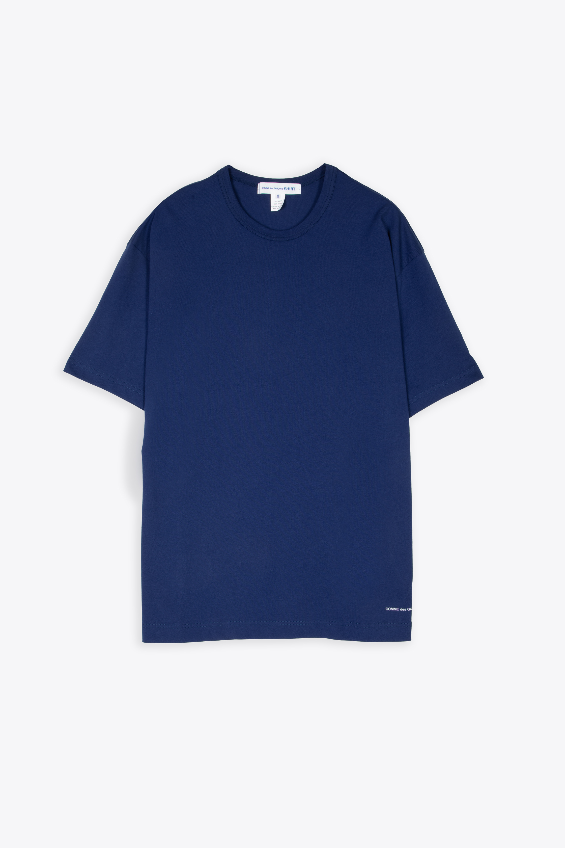 Mens T-shirt Knit Navy Blue Cotton Oversize T-shirt With Logo