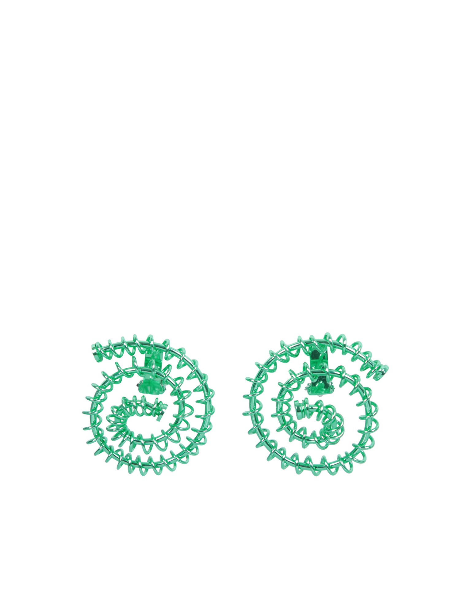 Green Garland Spiral Earrings