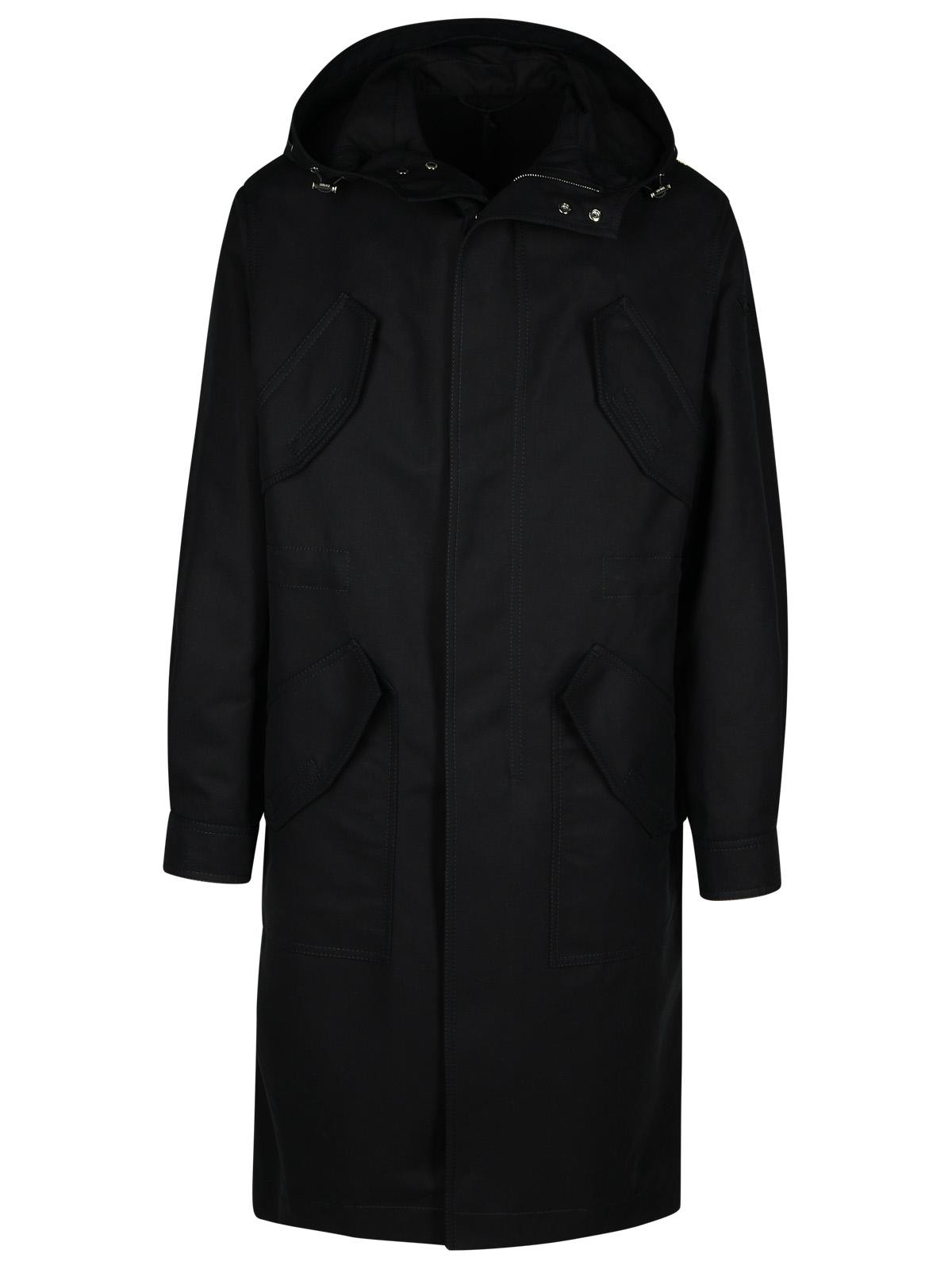 Black Cotton Trench Coat