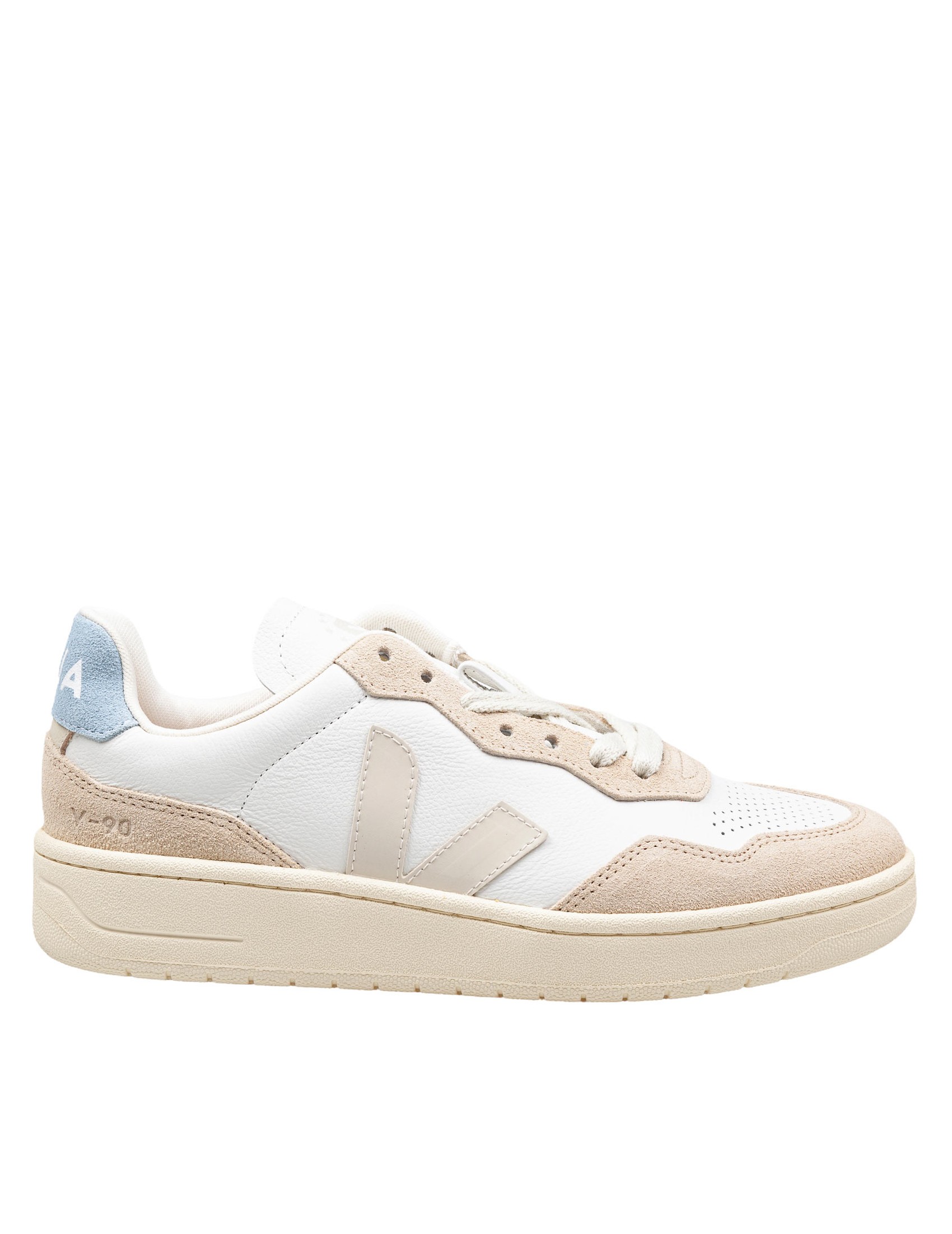 Sneakers V 90 In Leather Color White/light Blue