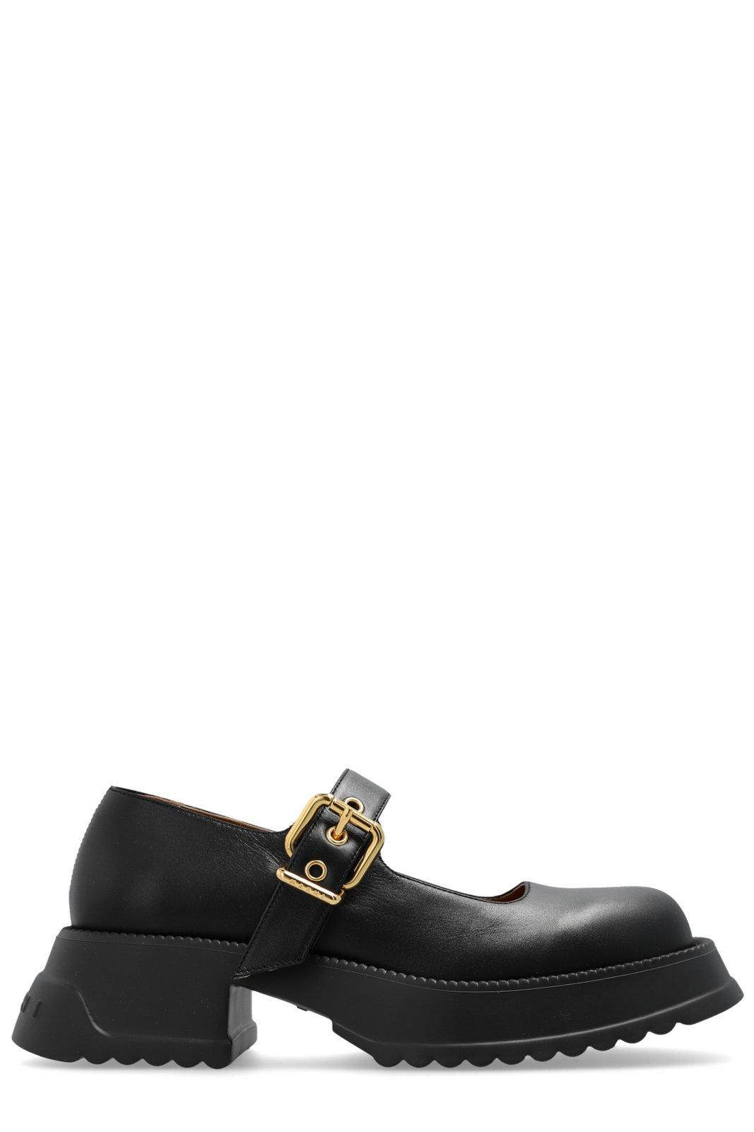 MARNI BUCKLE DETAILED PLATFORM MARY JANES 