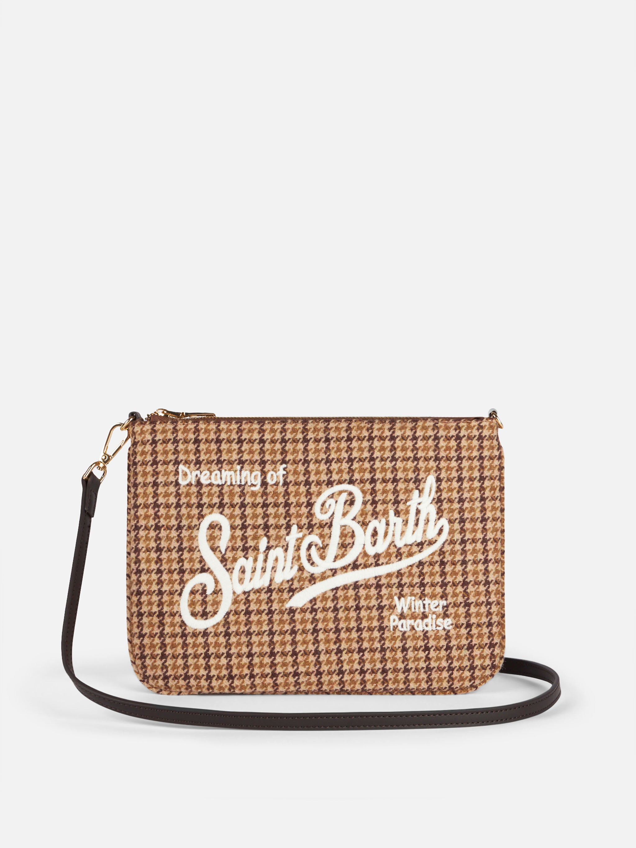 Parisienne Cross Body Pouch Bag With Mini Check Pattern