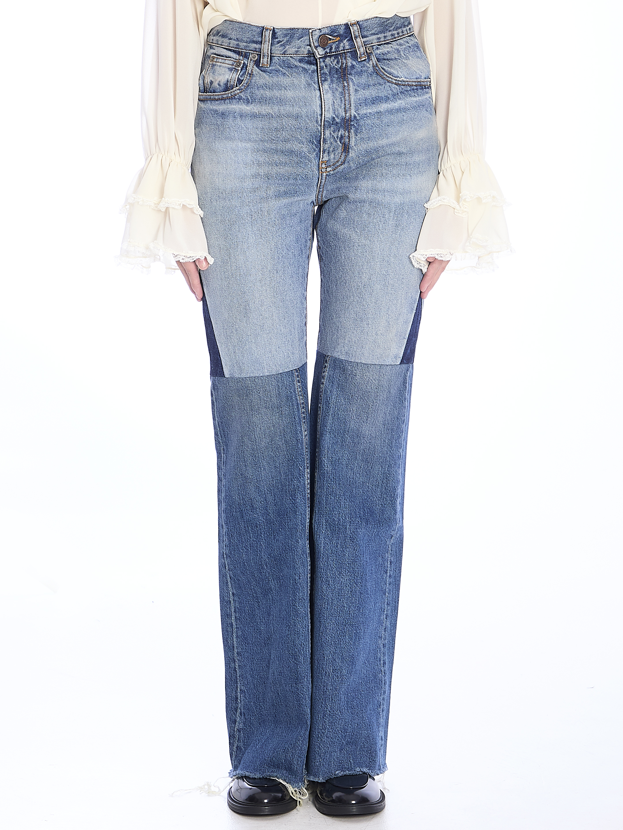 Chloé Flared Patchwork Jeans