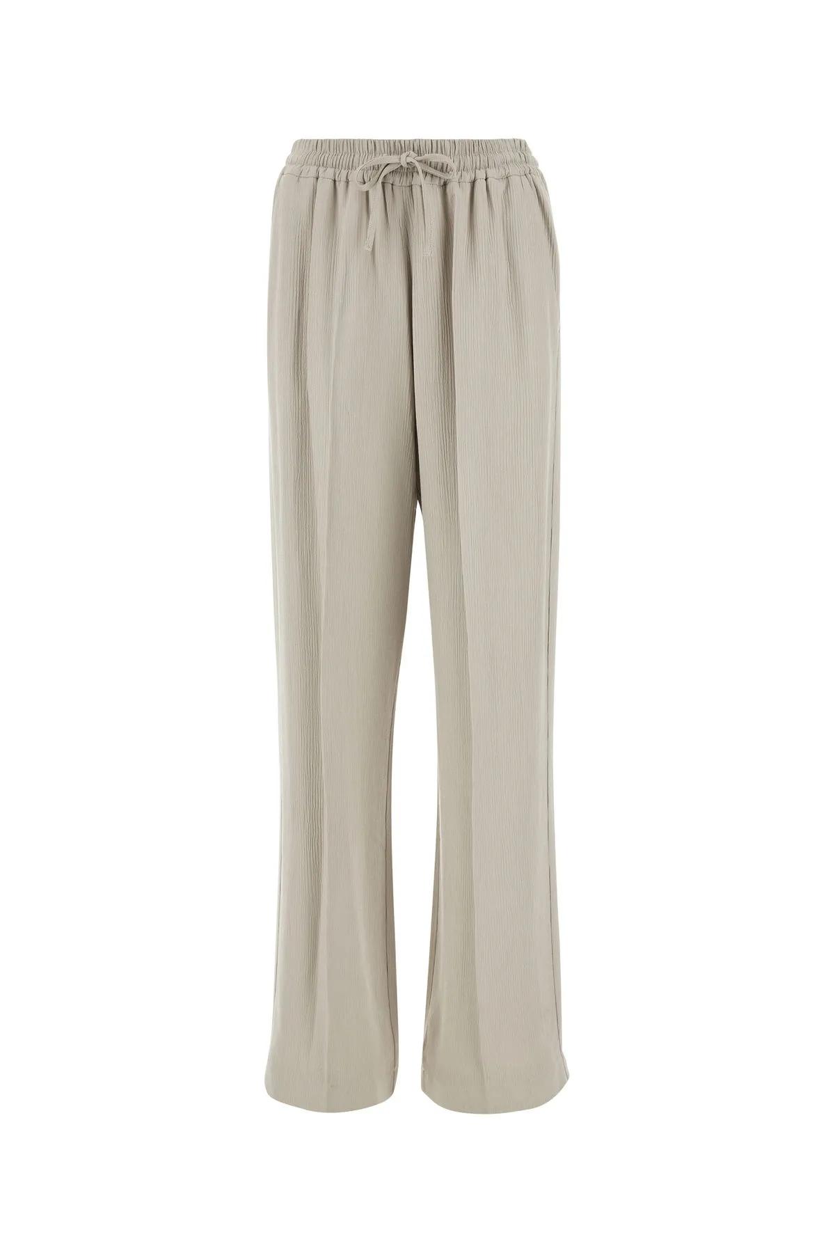 A. P.C. Light Grey Viscose Carlota Wide-leg Pant