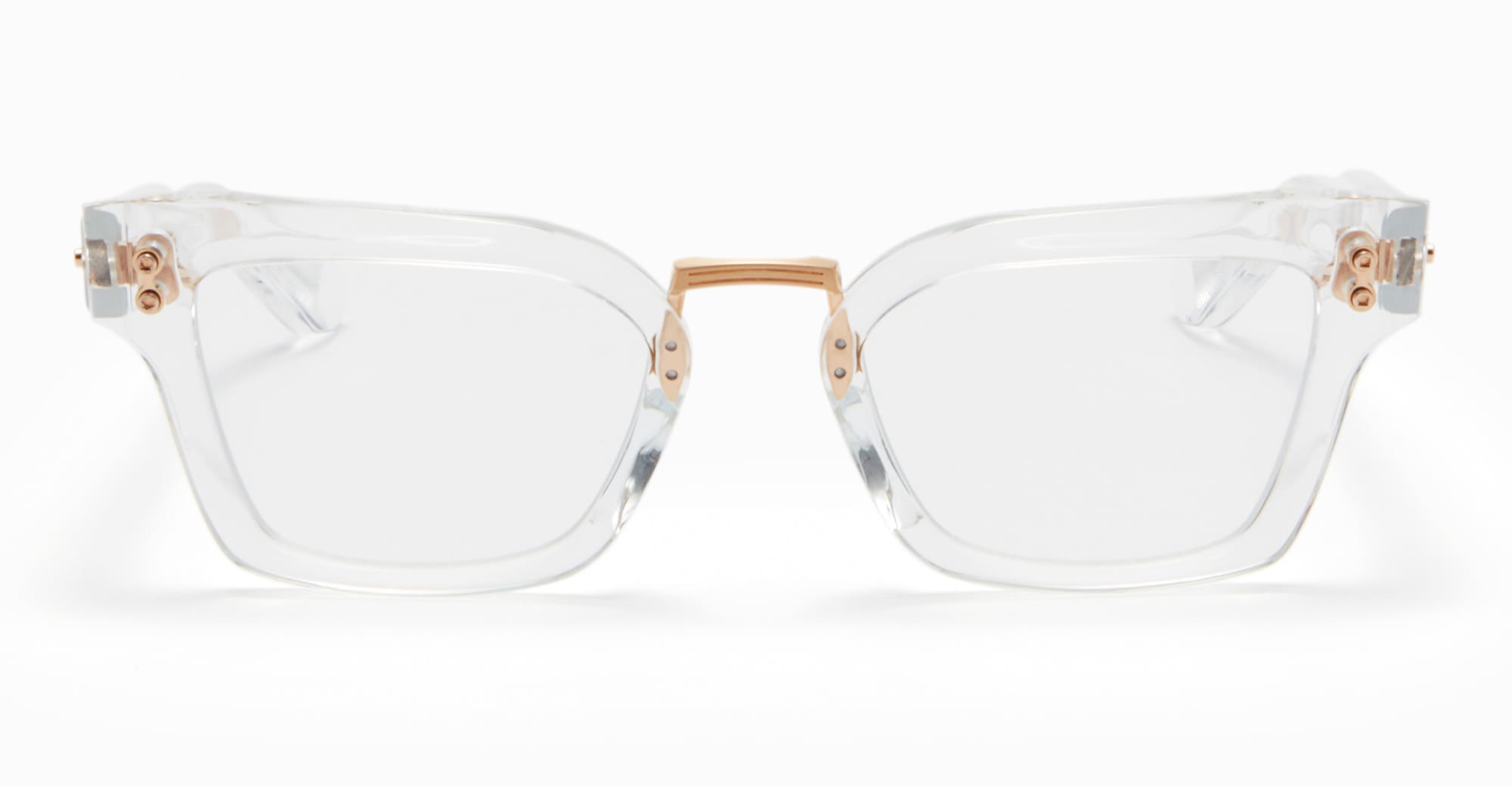 Luna - Crystal Clear / Brushed White Gold Rx Glasses