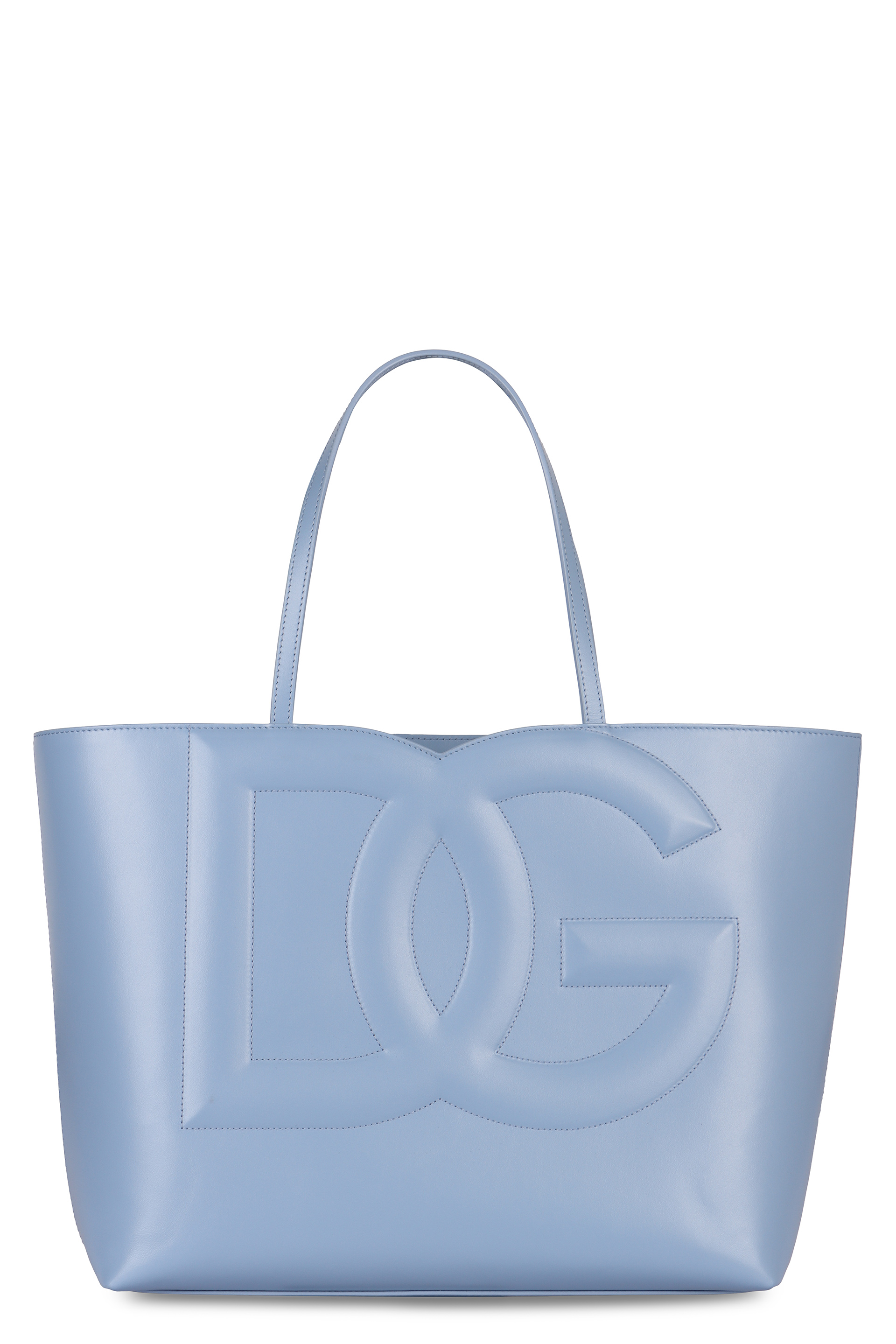 Dg Logo Leather Tote Bag