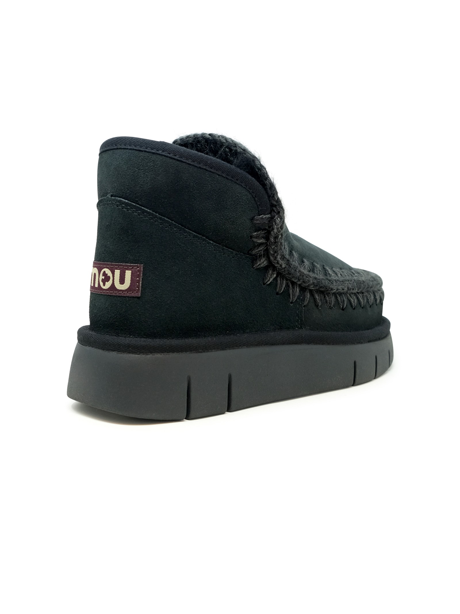 Mou Eskimo Black Slip-on Boots With Rear Logo In Suede Woman In Black