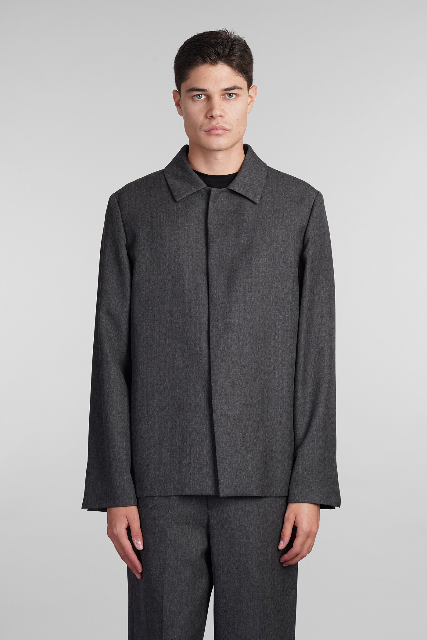 Mike Casual Jacket In Grey Wool