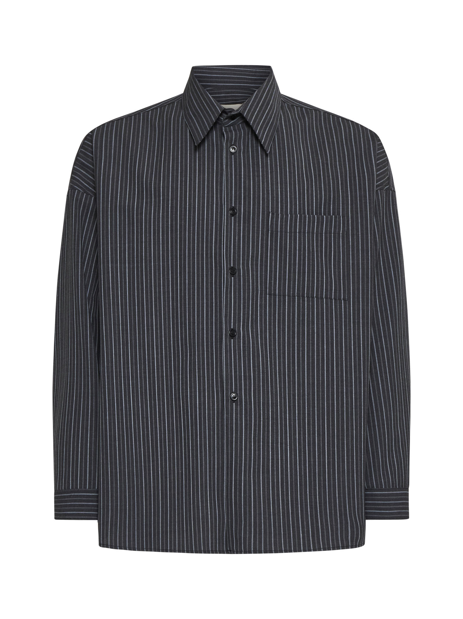 Striped Collared Long-sleeved Shirt