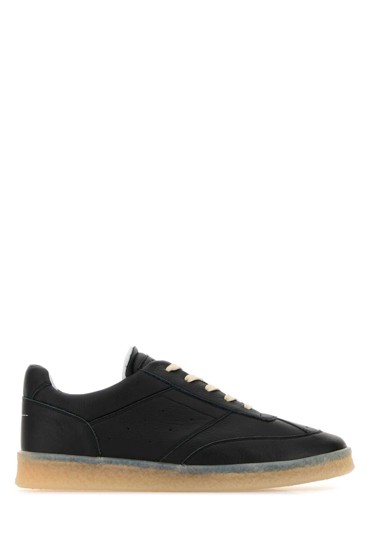 Black Leather Sneakers