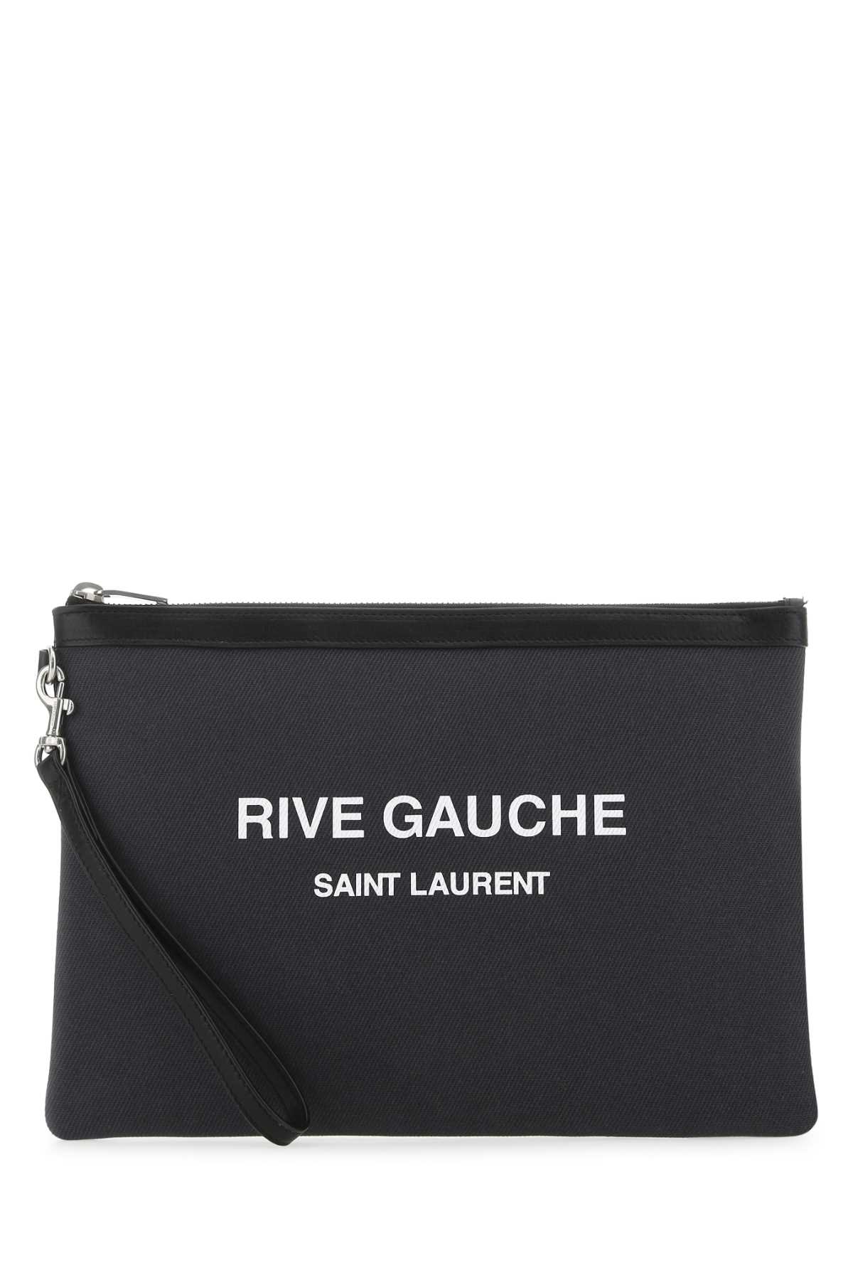 Charcoal Canvas Rive Gauche Clutch