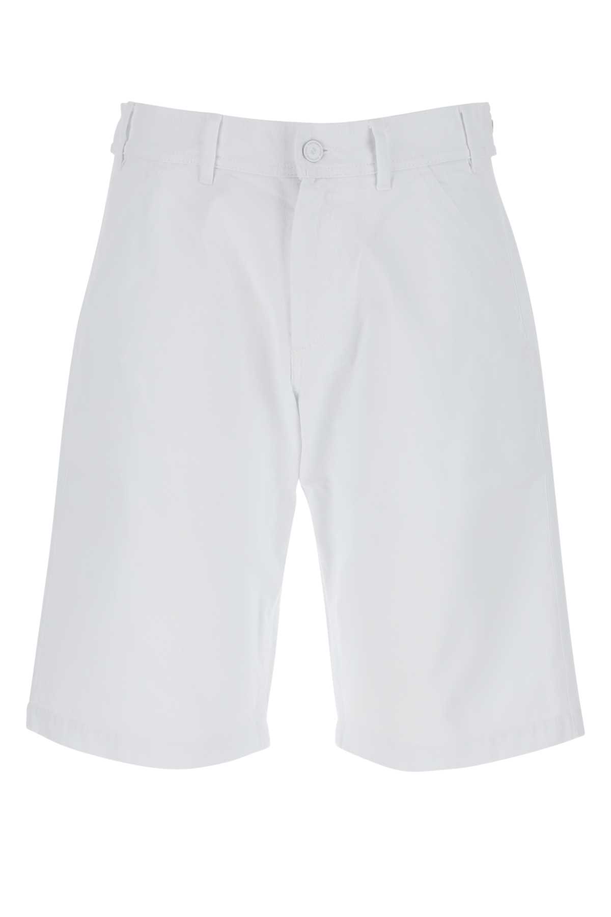 White Denim Bermuda Shorts