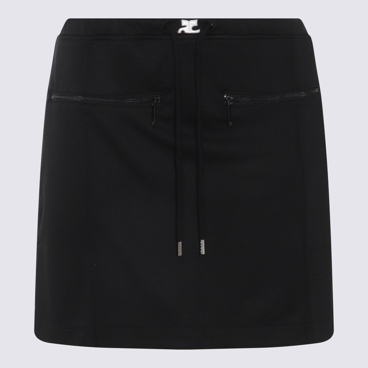 Courrèges Black Cotton Mini Skirt