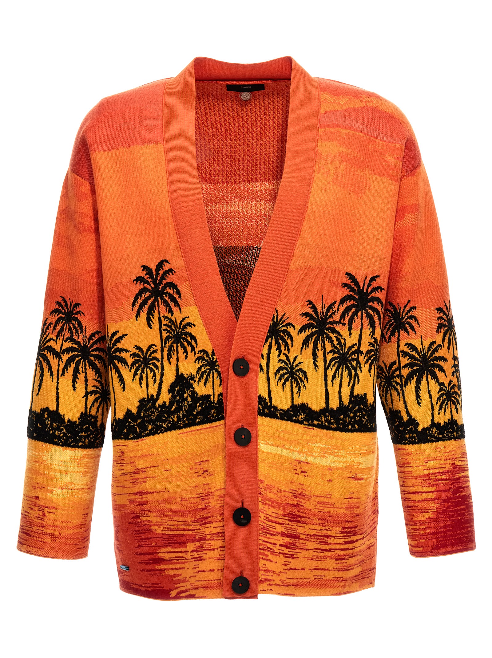 Kerala Sunset Drop Shoulder Intarsia Knit Cardigan