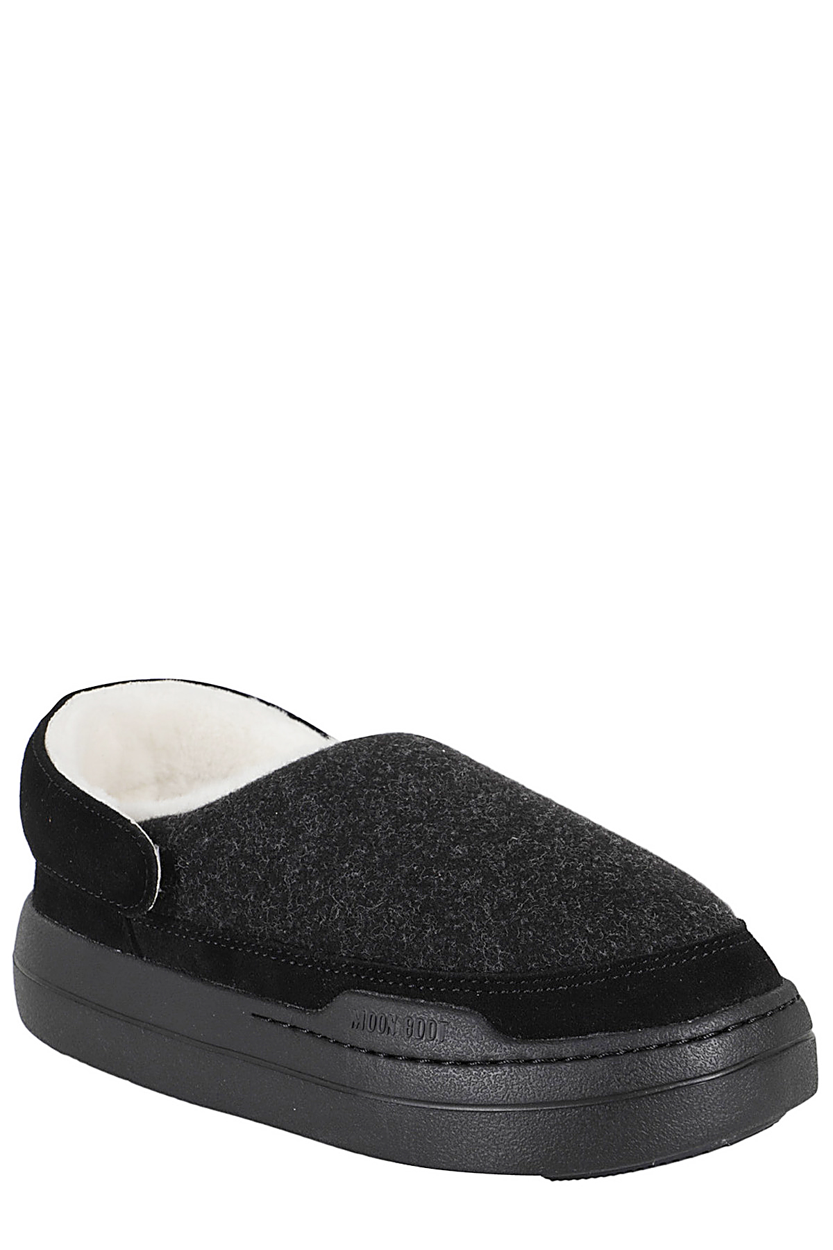 Moon Boot Mb Park Clog Felt Black Melange In Black Melange
