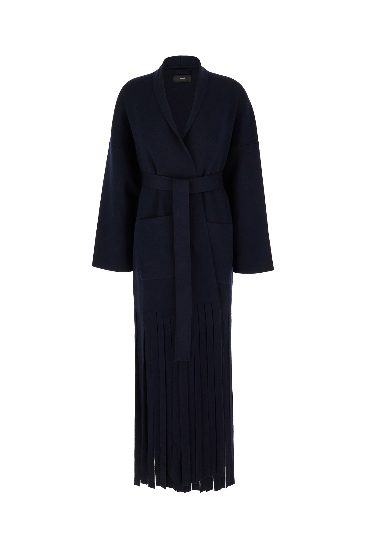 Midnight Blue Stretch Wool Blend Coat