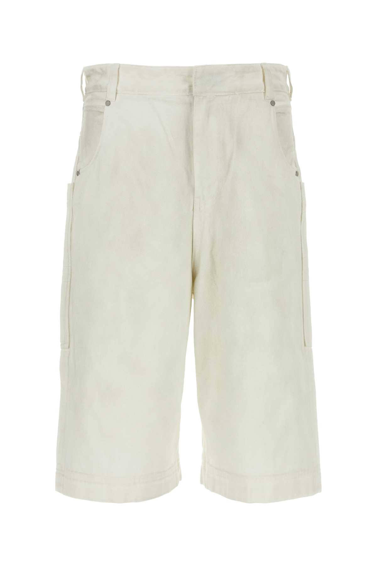 Ivory Denim Bermuda Shorts