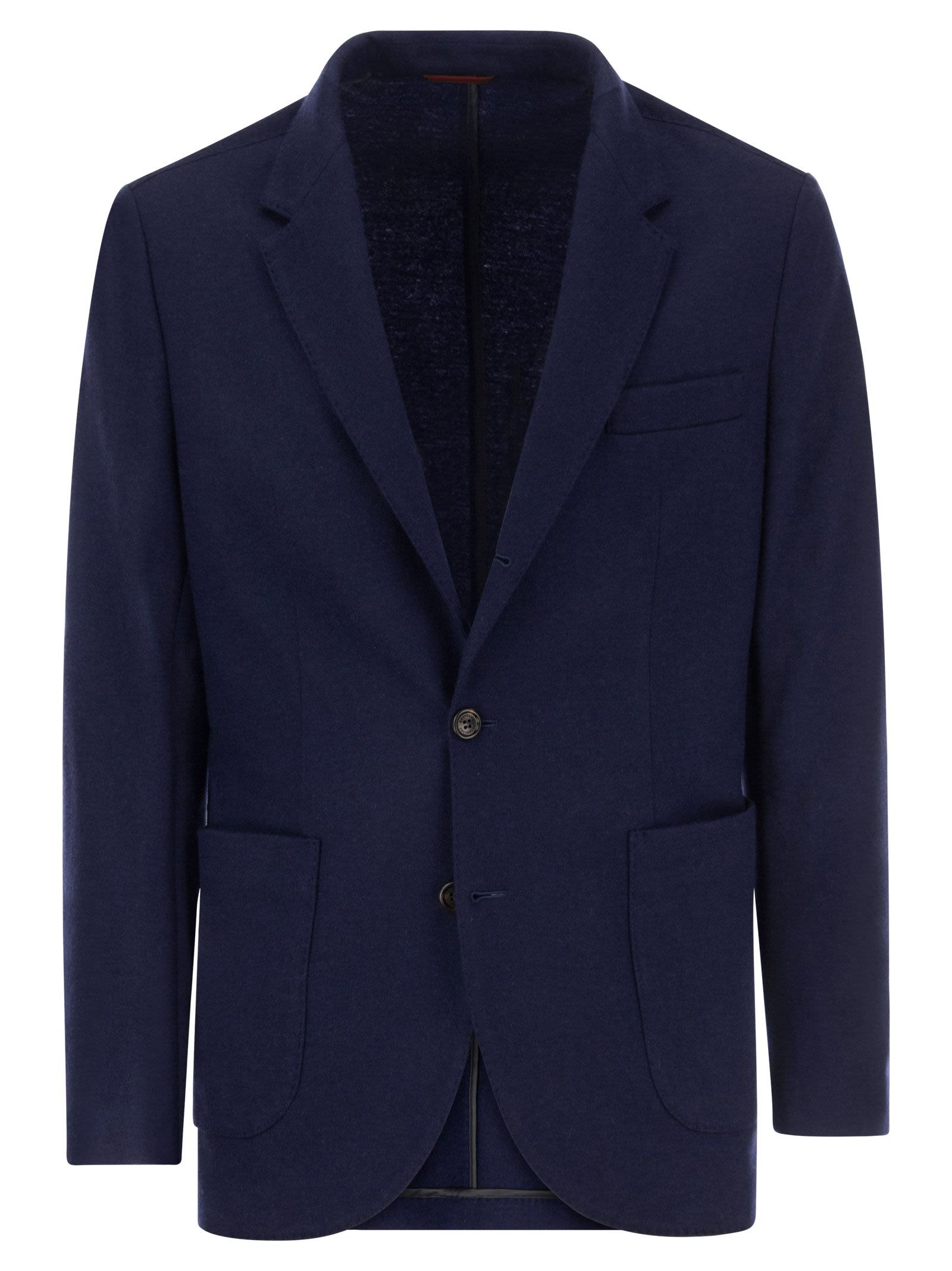 Cashmere Jersey Blazer With Patch Pockets