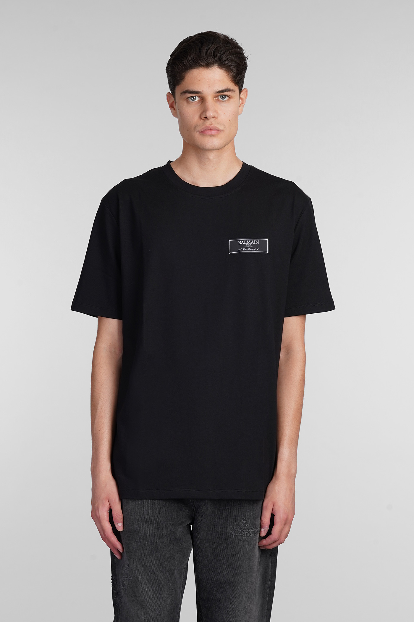 Balmain Couture Label T-shirt In Black