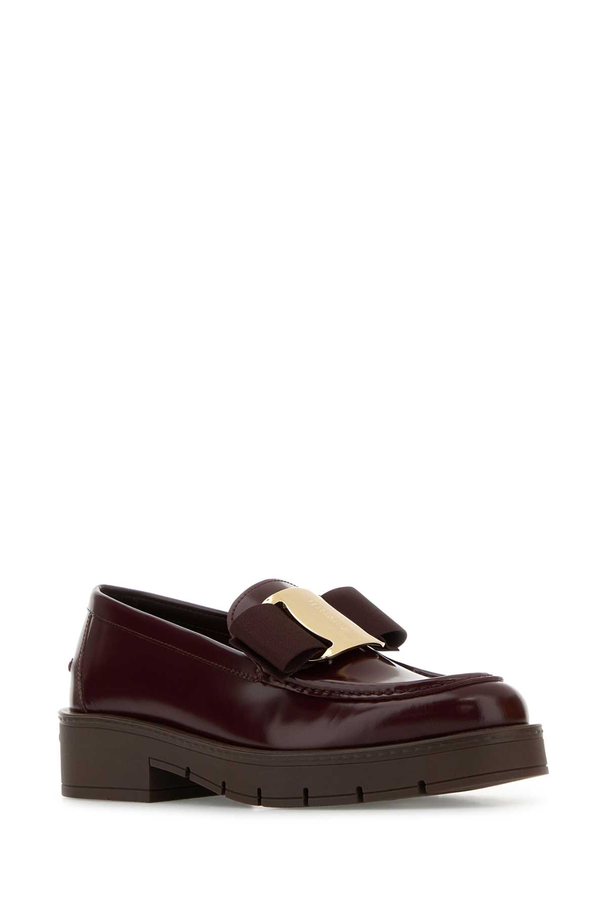 FERRAGAMO BURGUNDY LEATHER MIRTY LOAFERS 