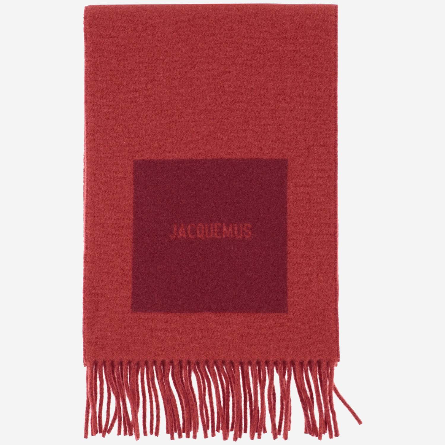 Logo Detailed Fringed Scarf