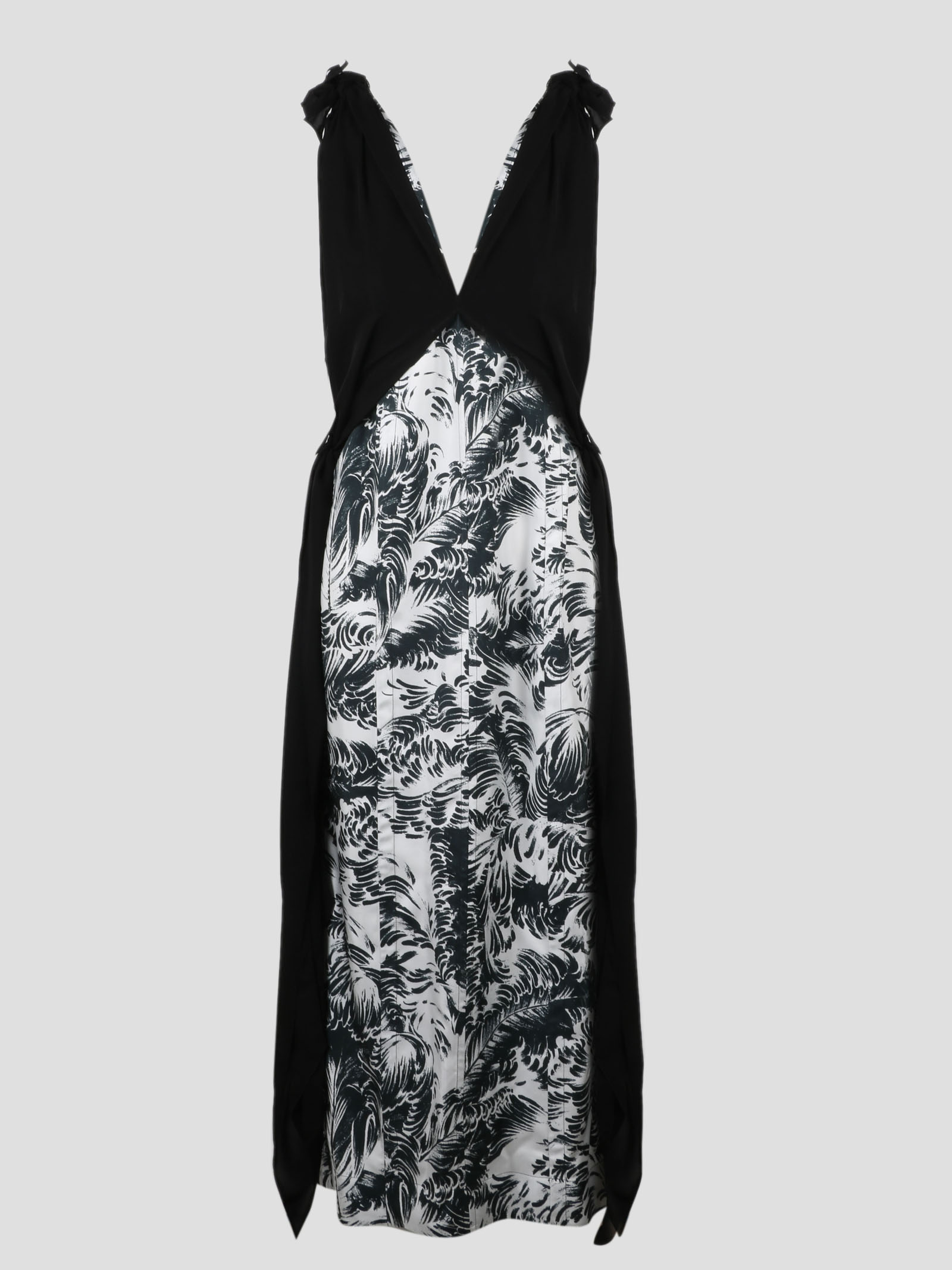 Print Silk Feathers Dress