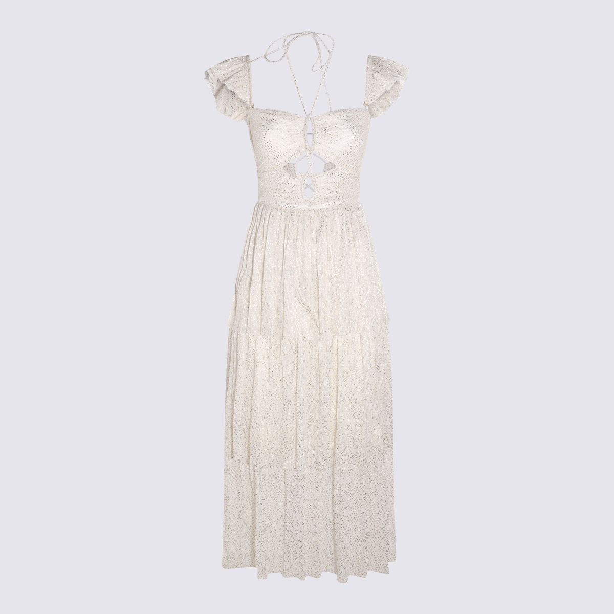 White Lame Amadea Dress